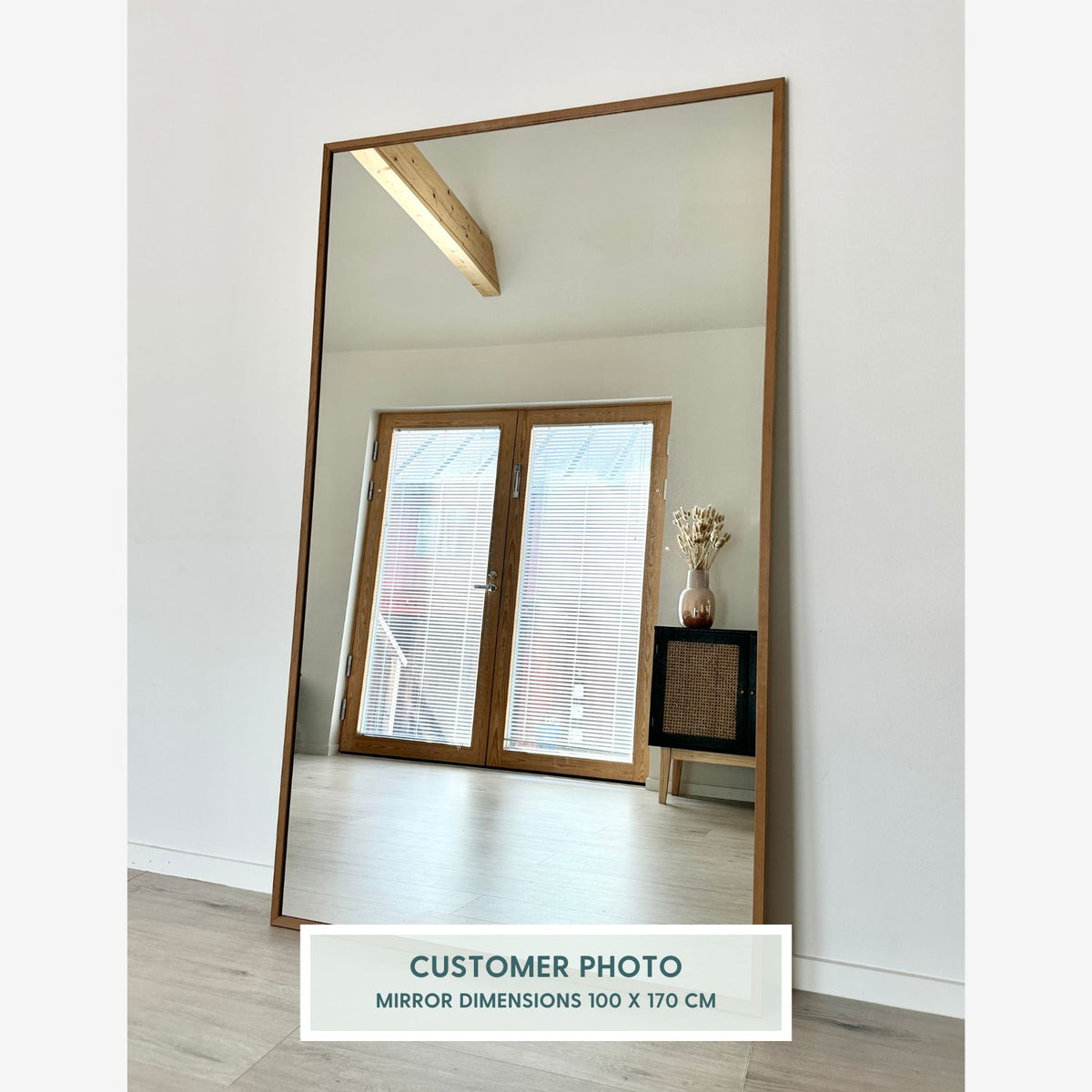 Slimline - Full Length Mirror with Thermally Modified Alder Frame (100x170cm)