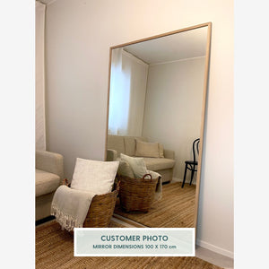 Slimline - Full Length Mirror With Oak Frame (50x150cm)