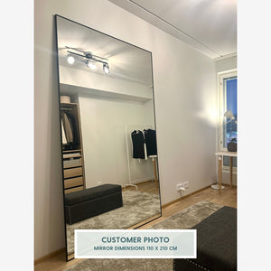 Slimline - Extra Large Full Length Mirror With Black Frame (110x210cm)