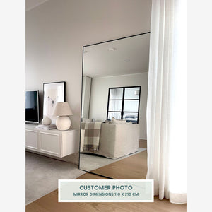 Slimline - Full Length Mirror With Black Frame (50x150cm)