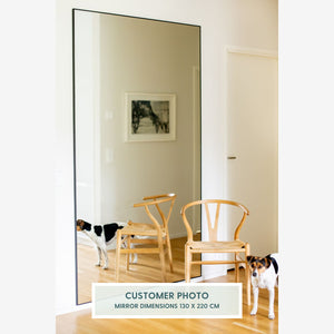 Slimline - Large Full Length Mirror With Black Frame (100x170cm)