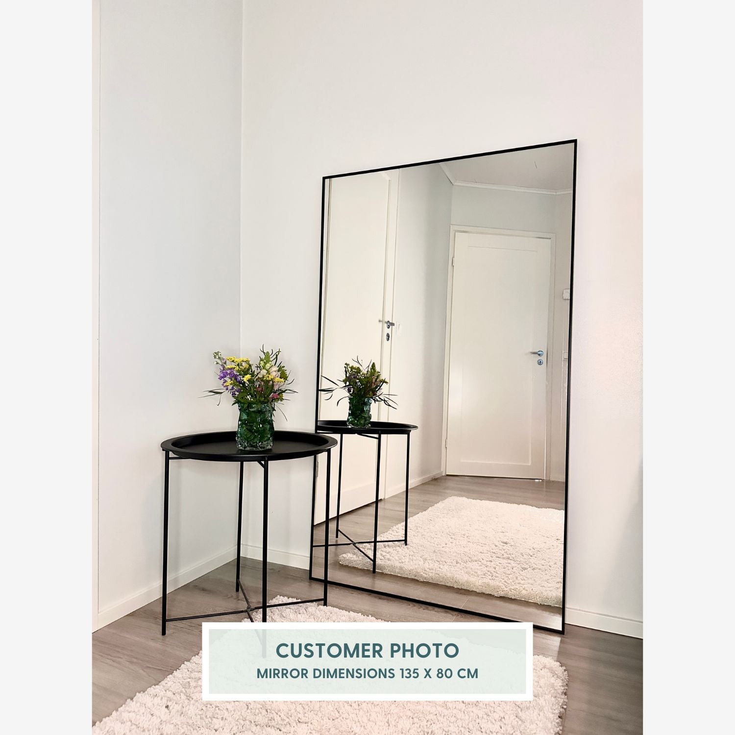 Slimline Mirror With Black Frame (50x60 cm)