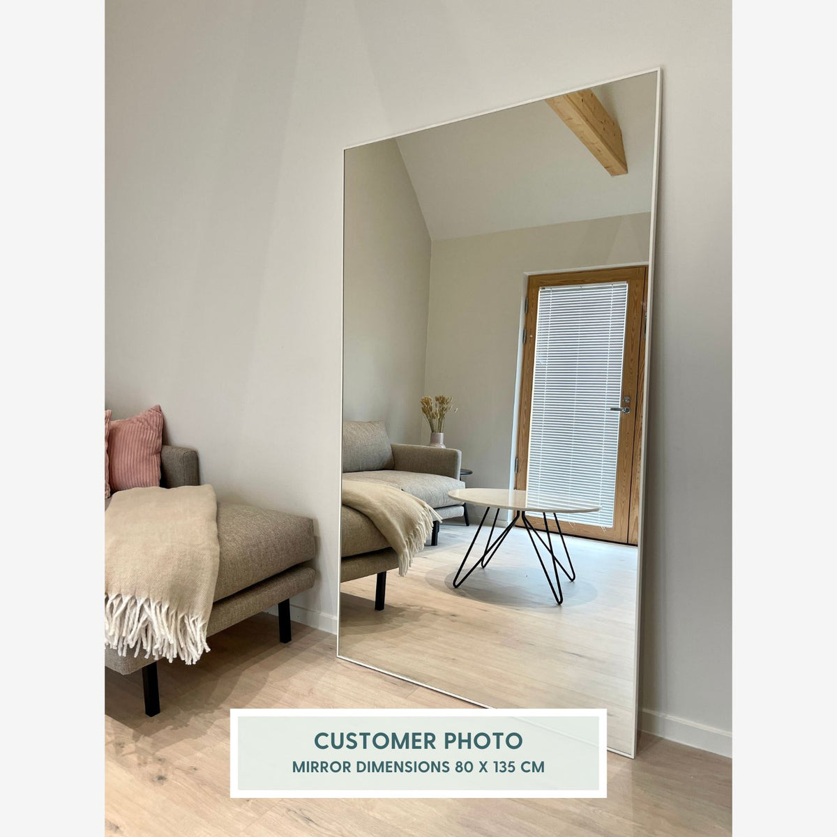 Slimline - Large Full Length Mirror With White Frame (100x170cm)