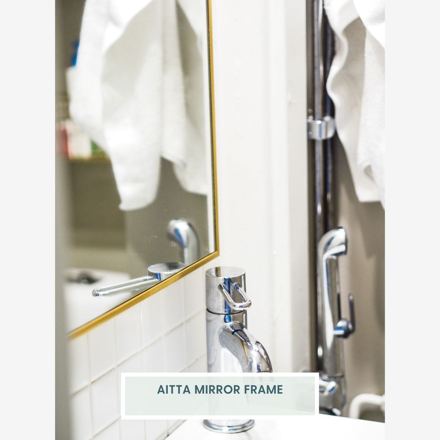 Slimline LED Mirror With Gold Frame (50x60 cm)