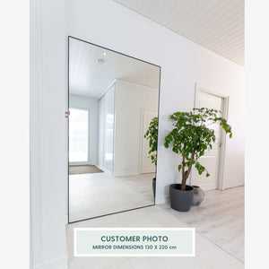 Slimline - Extra Large Full Length Mirror With Black Frame (130x220 cm)