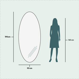 Large Full Length Oval Mirror (90x190 cm)