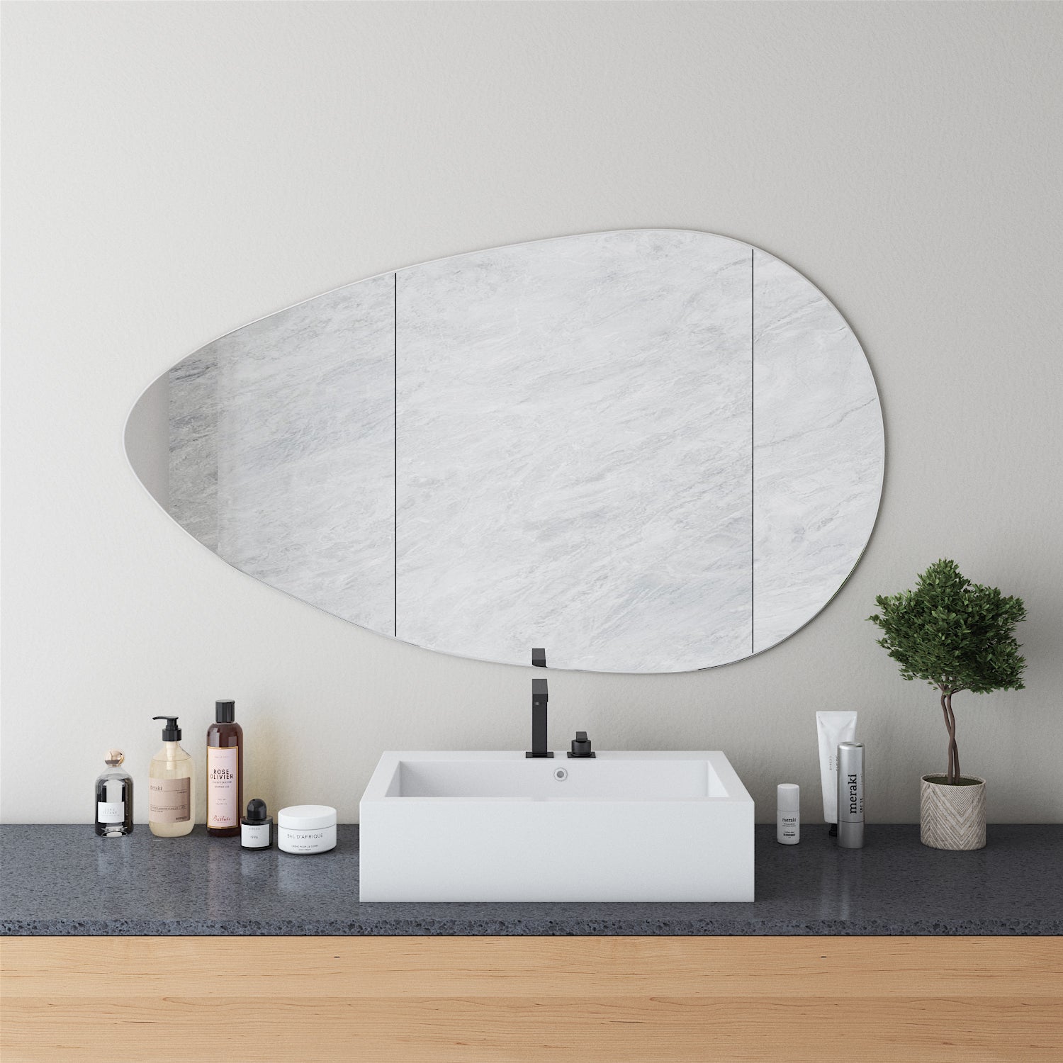 Drop 75 Drop wall mirror 75x130cm– Glassfactory.fi