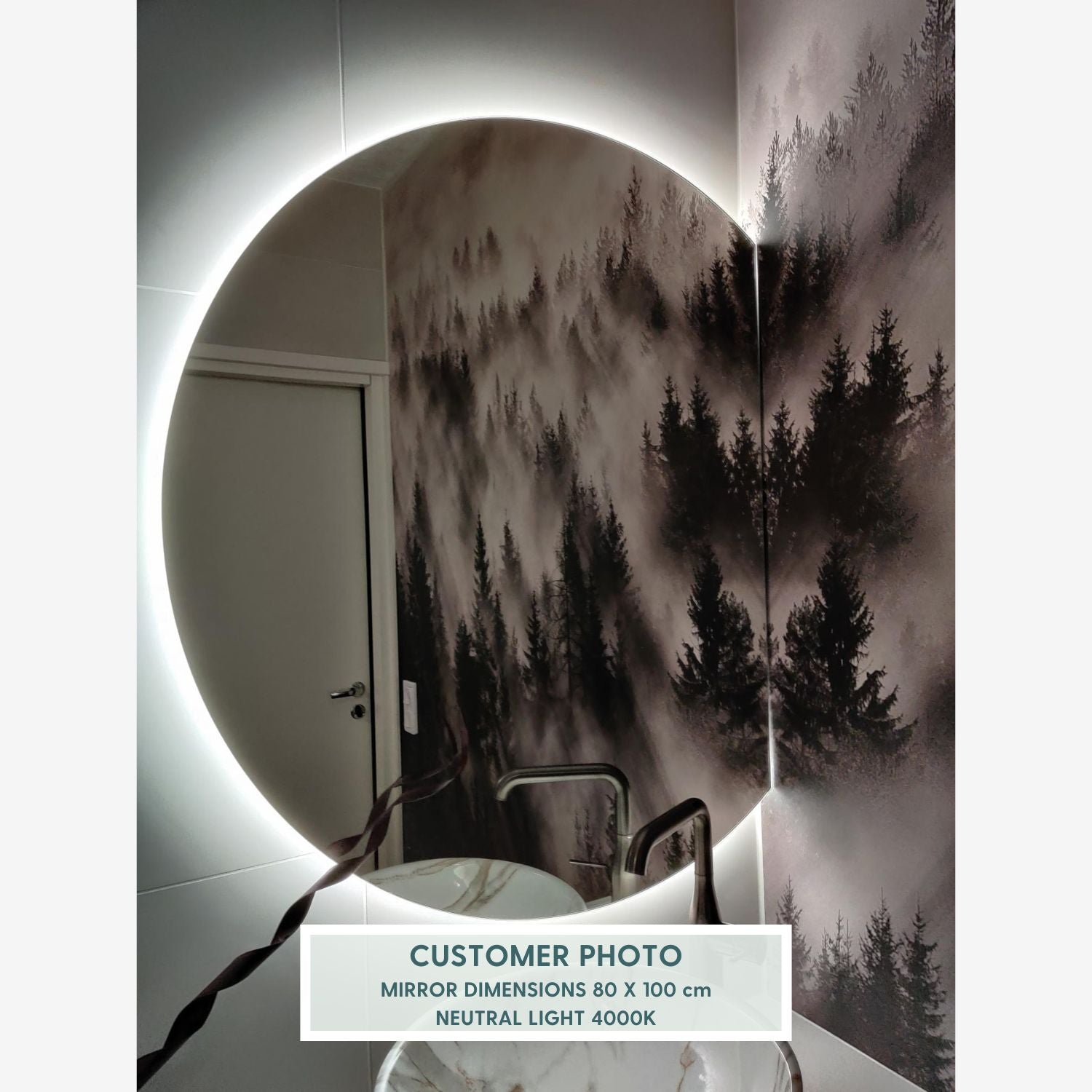 Half Circle LED Mirror (64x80 cm)