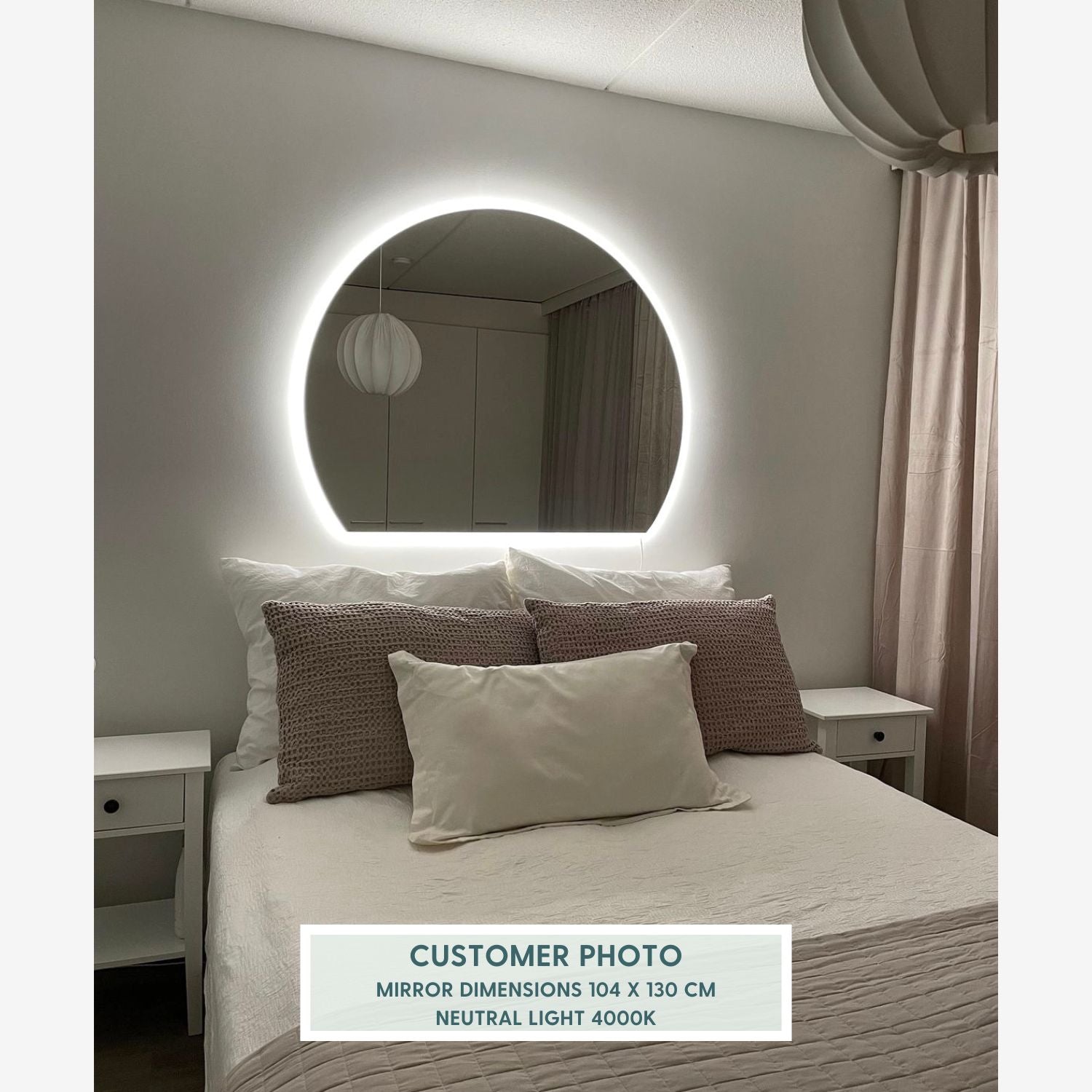 Half Circle LED Mirror (96x120 cm)