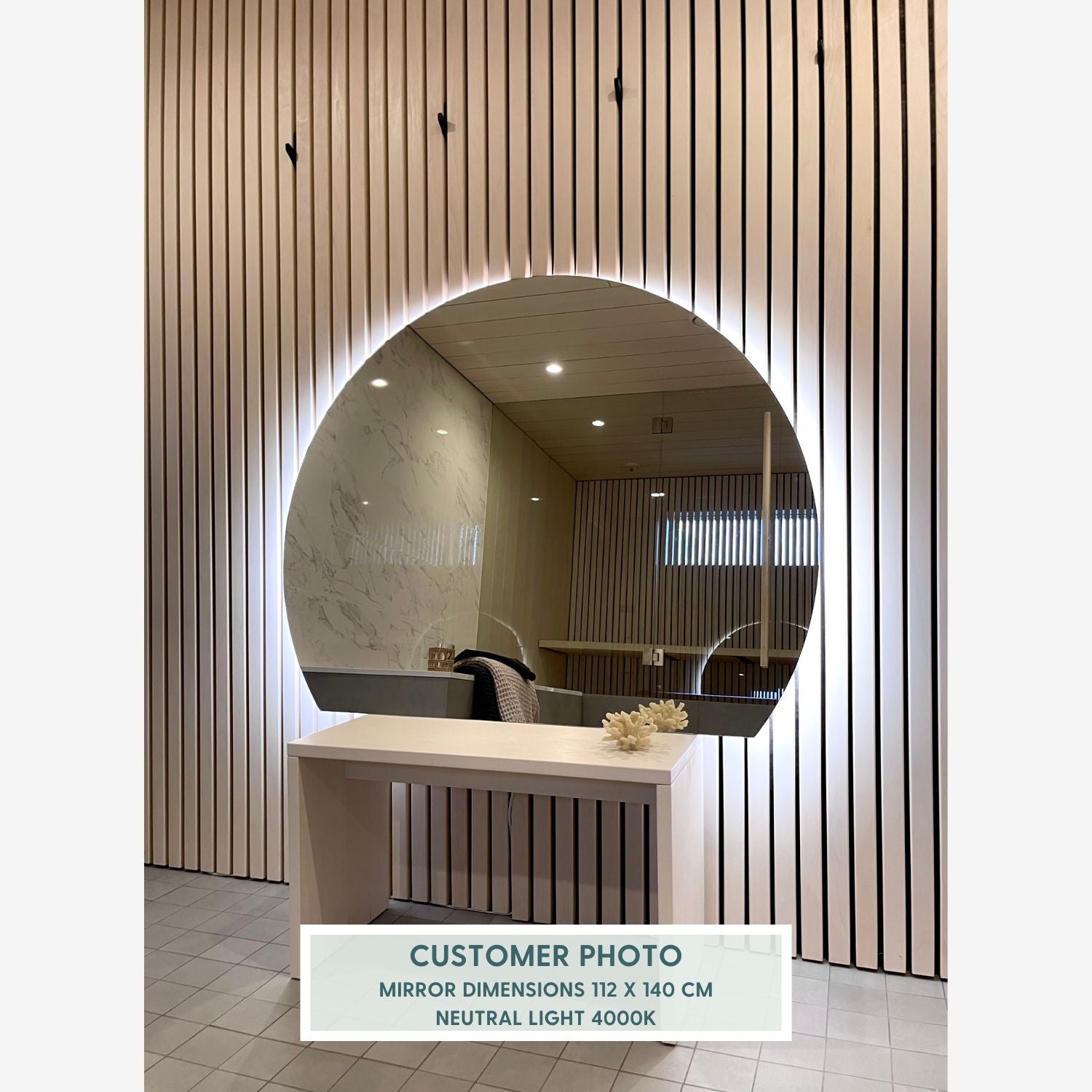 Half Circle LED Mirror (56x70 cm)