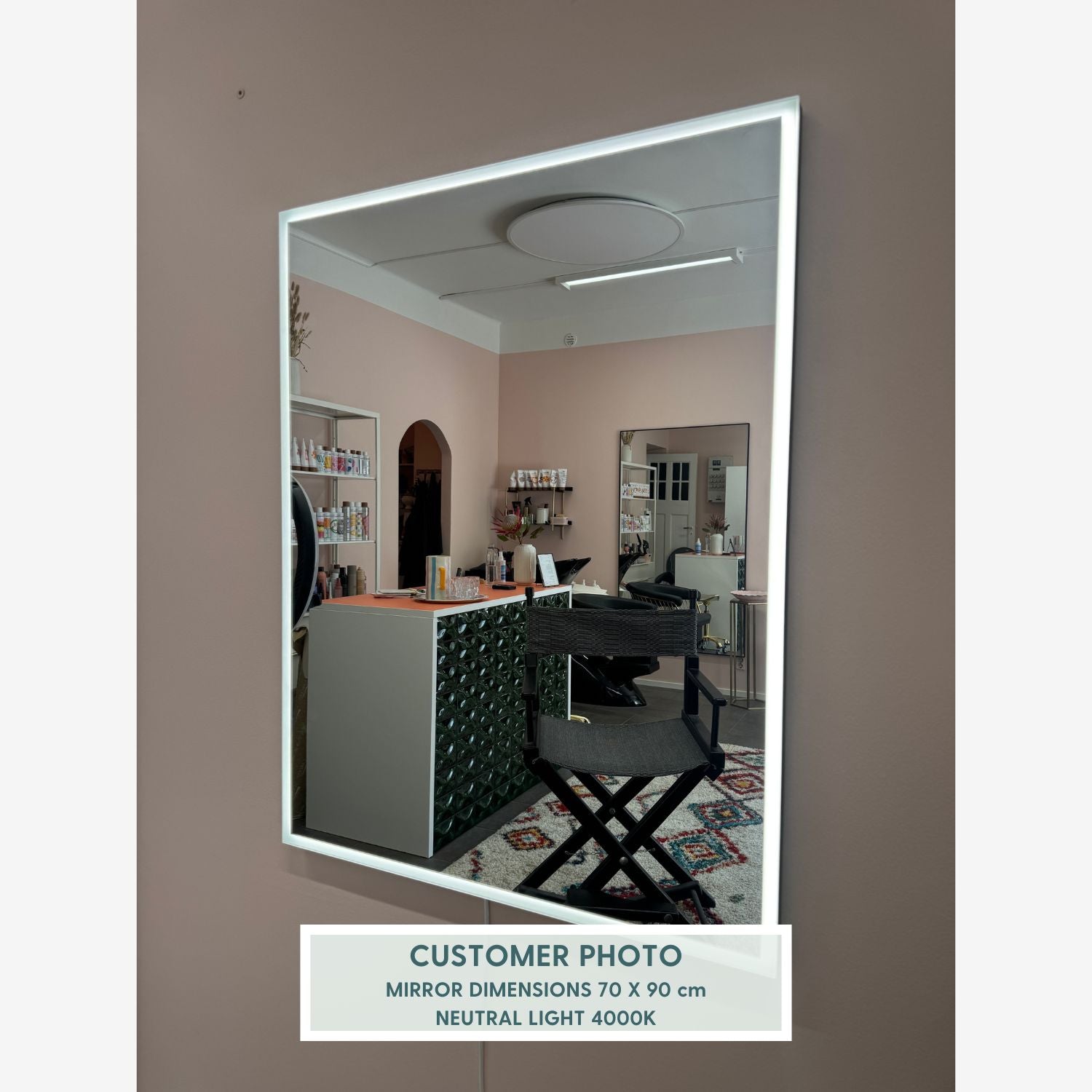 White Full Lux Mirror With Lights (70x90cm)