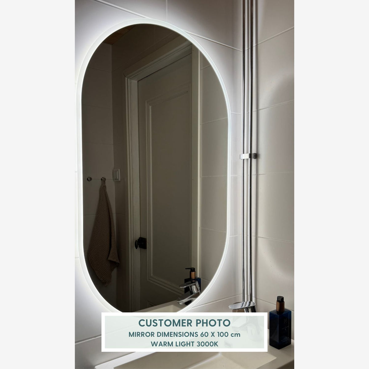 Full Lux Oval LED Mirror (100x150cm)