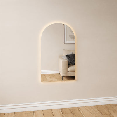Kaari - Modern Arch Mirror With LED-Lights (60x100 cm)