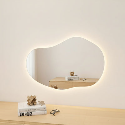 Sand - Asymmetrical mirror with lights (39x70 cm)