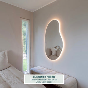 Sand - Asymmetrical Mirror With Lights (75x130cm)