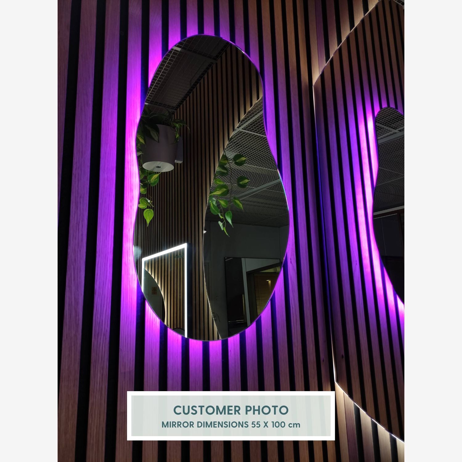 Retro Style Mirror with colour-changing backlighting