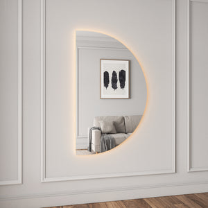 Half Moon Mirror with LED Lights (96x160cm)