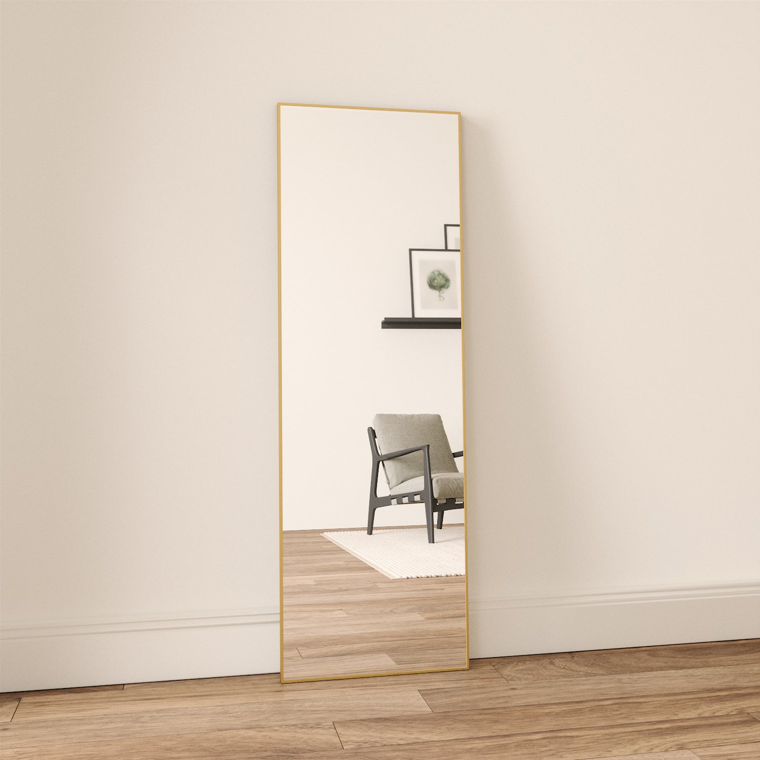 Slimline - Full Length Mirror With Gold Frame (50x150cm)
