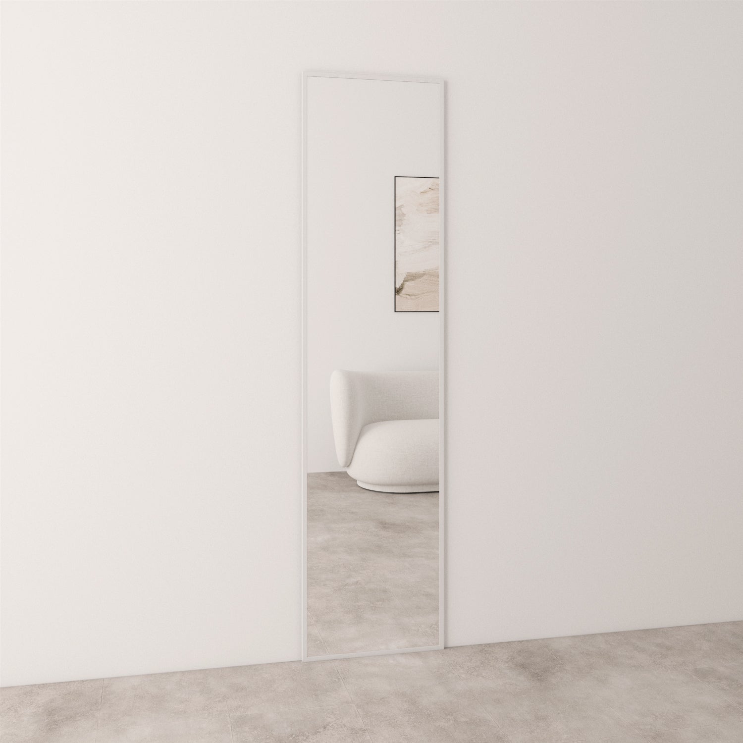 Slimline - Full Length Mirror With White Frame (50x200cm)