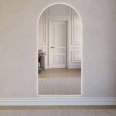 Kaari - Modern Arch Mirror With LED-Lights (70x150cm)