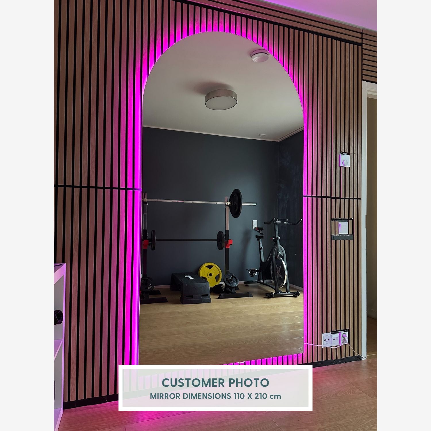 Arch Mirror with colour-changing backlighting