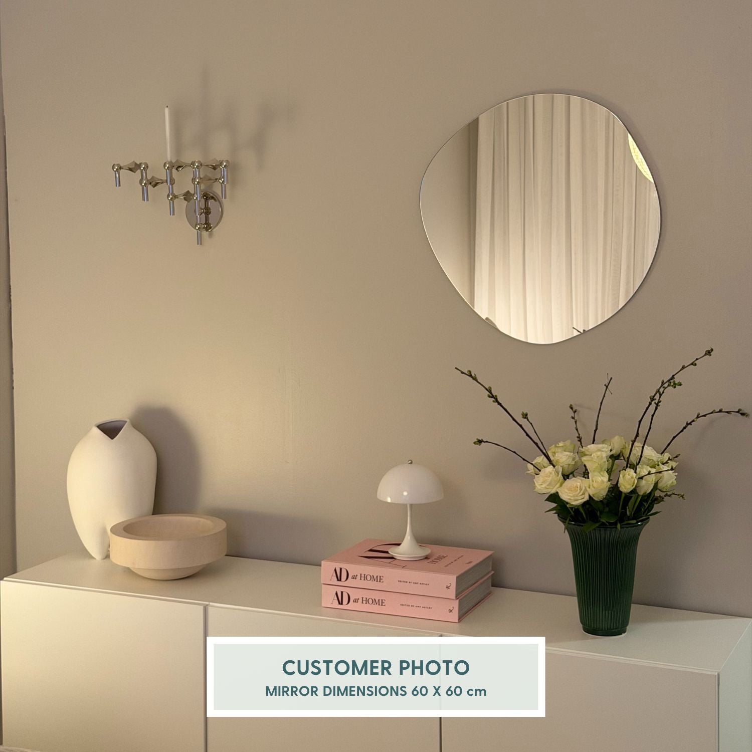 Stone wall mirror (90x90cm)