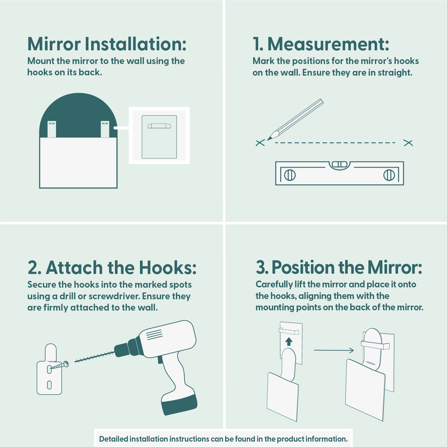 Stone wall mirror (90x90cm)