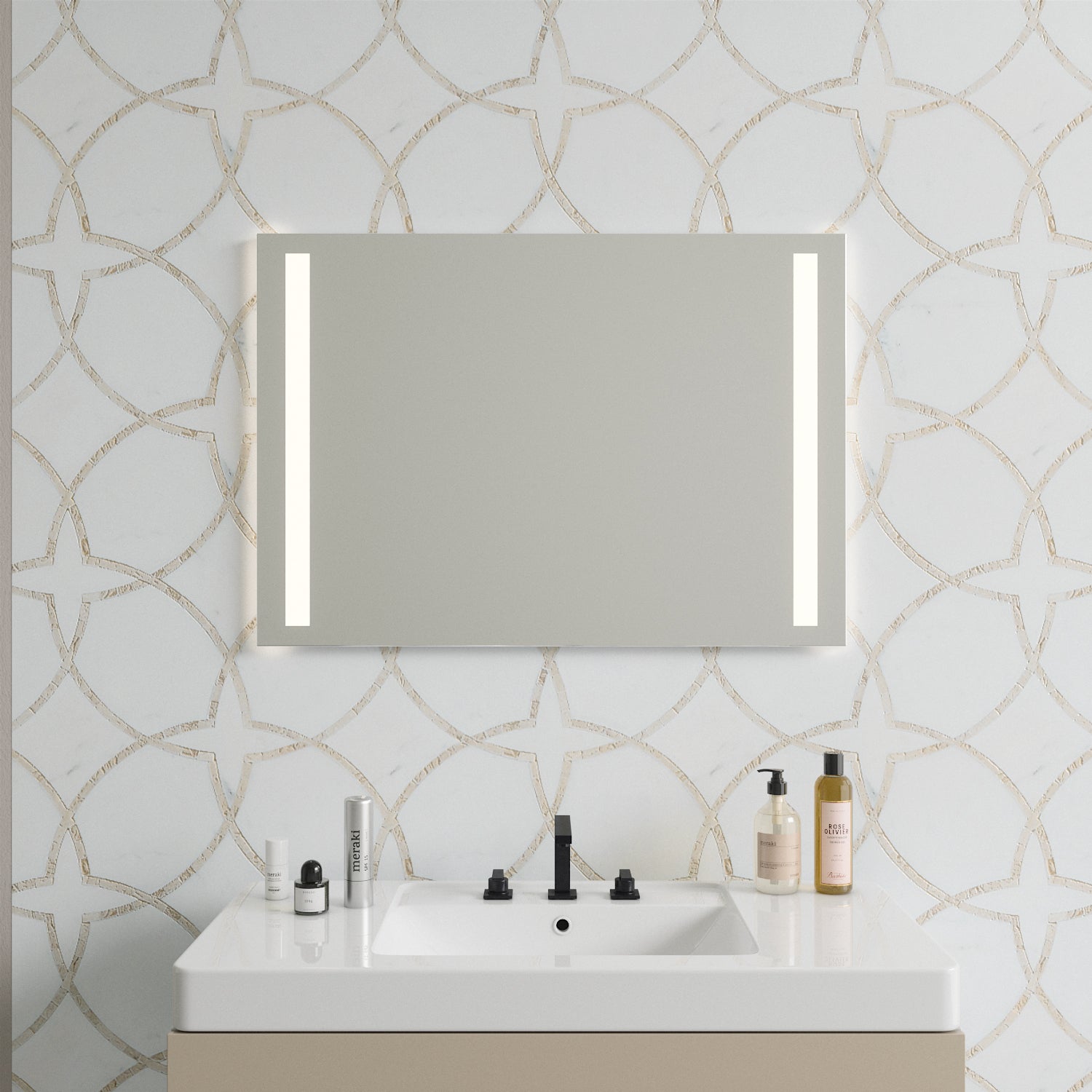 M Mirror With LED Lights (100x70 cm)