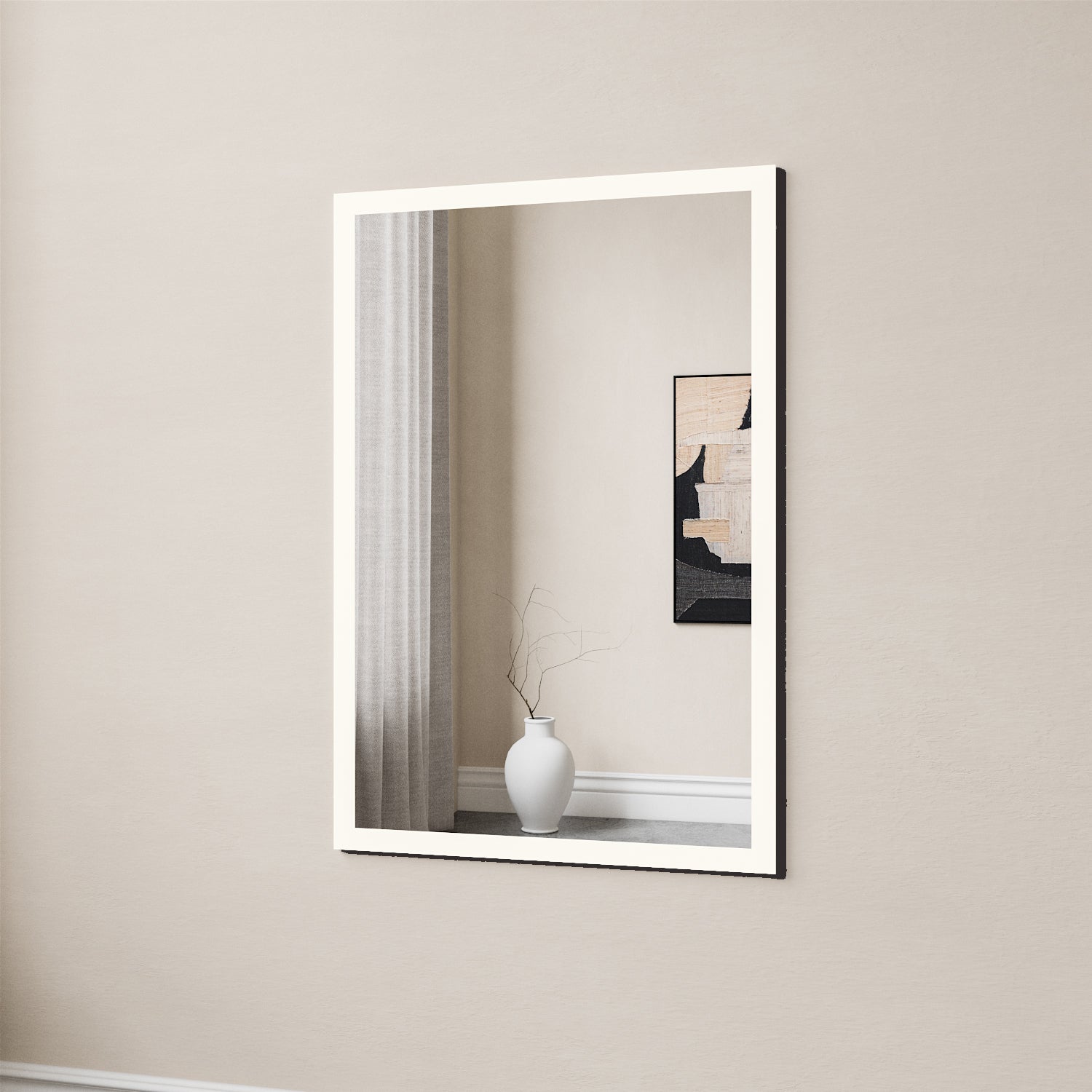 Black Full Lux Mirror With Lights (60x90cm)