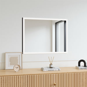Svart Full Lux-spegel med Belysning (70x90cm)
