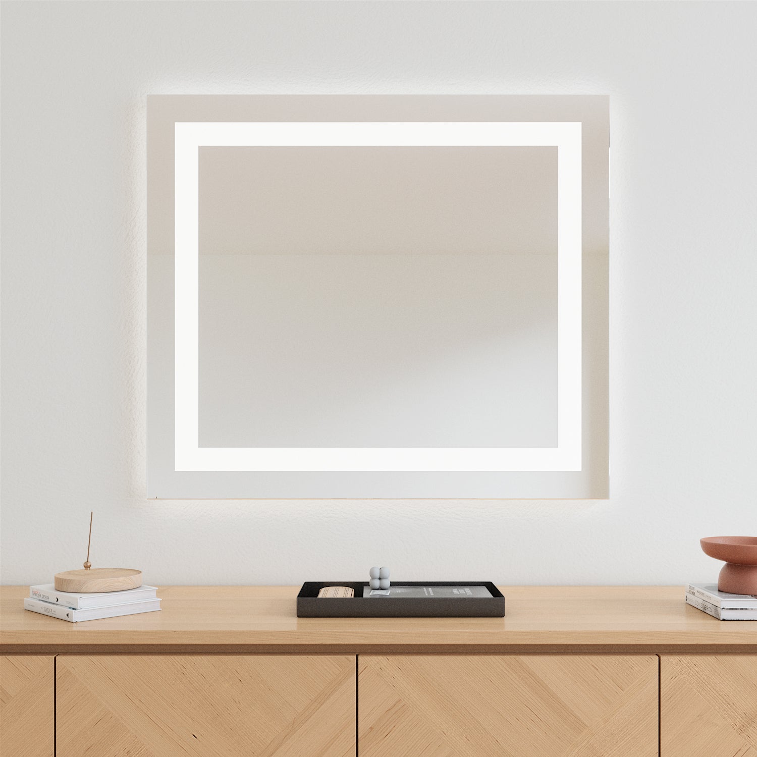 XL Mirror With LED Lights (80x70 cm)