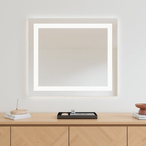 Größe XL Spiegel Mit Beleuchtung Und Hintergrundbeleuchtung (80x70cm)