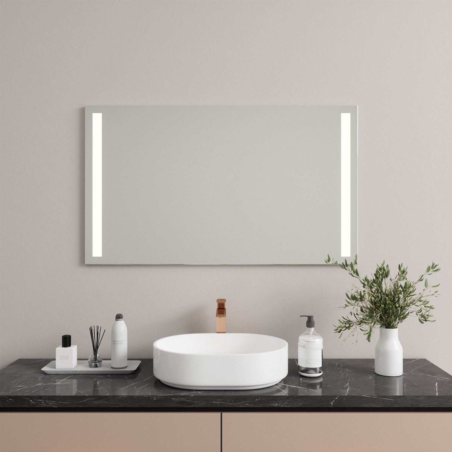 M Mirror With LED Lights (120x70 cm)