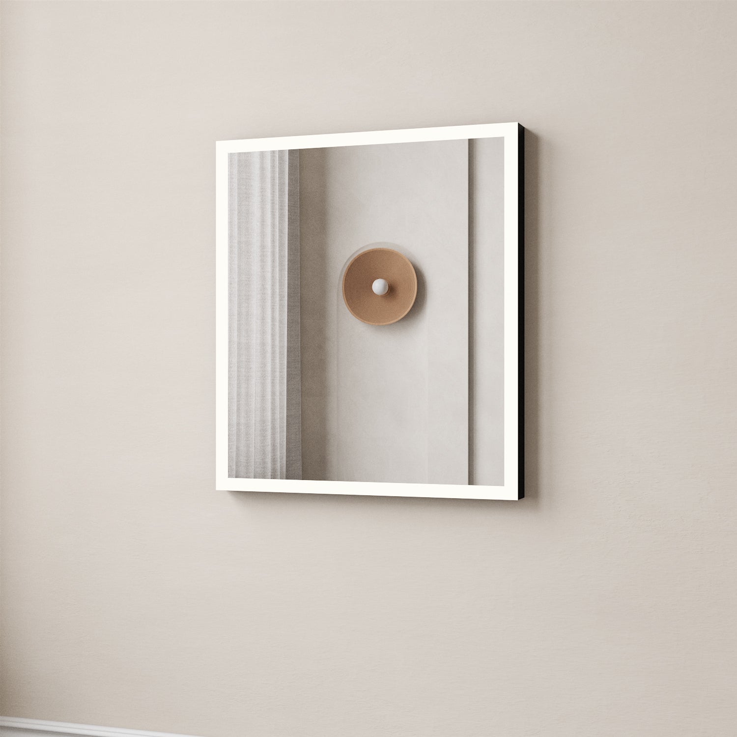 Black Full Lux Mirror With Lights (60x70cm)