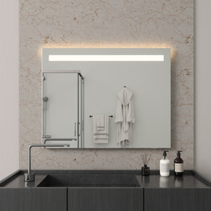 Größe S Spiegel Mit LED-Beleuchtung Und Hintergrundbeleuchtung (90x70cm)