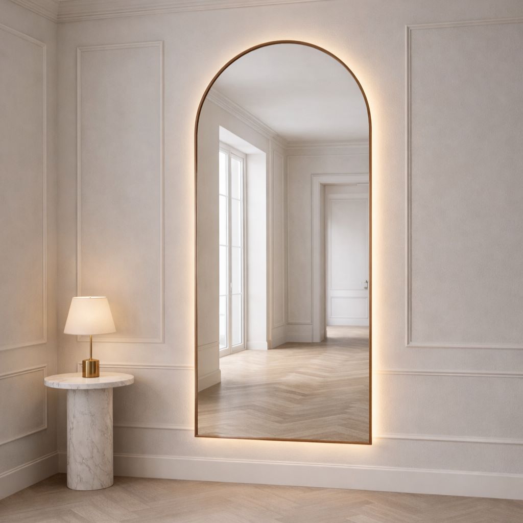 Lato Kaari - Arch mirror with frame and LED lights