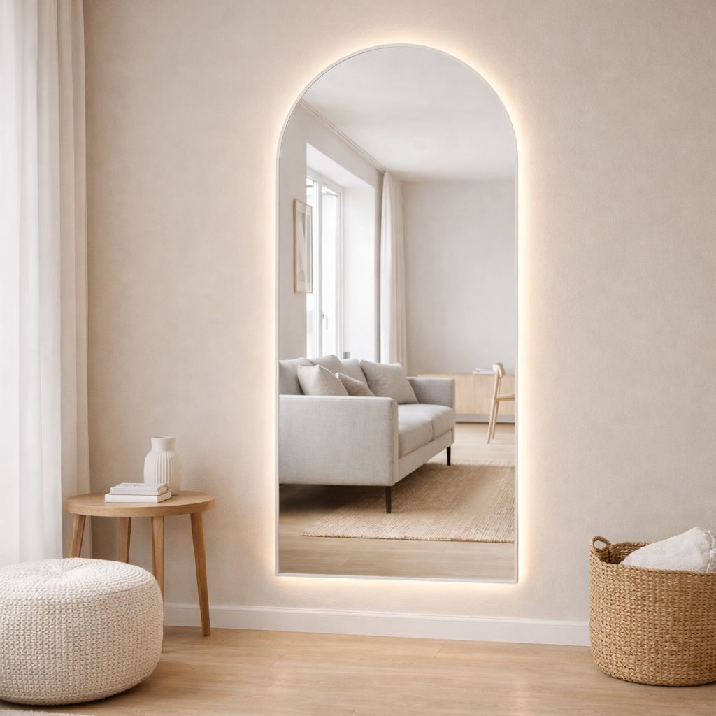 Lato Kaari - Arch mirror with frame and LED lights