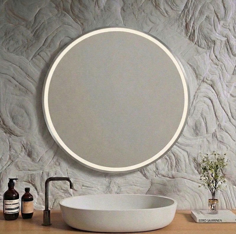 Barn Full Lux Round LED Mirror with frame