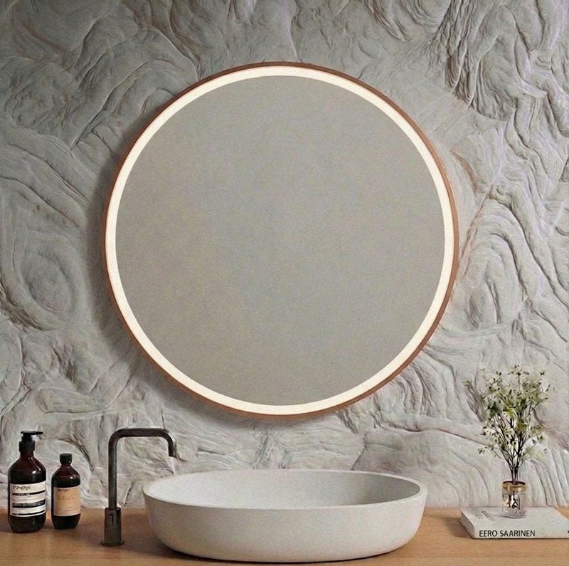 Barn Full Lux Round LED Mirror with frame