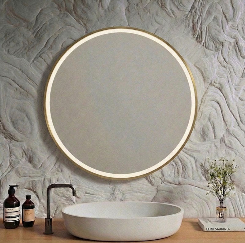 Barn Full Lux Round LED Mirror with frame