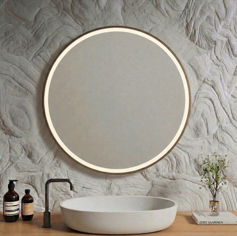 Barn Full Lux Round LED Mirror with frame