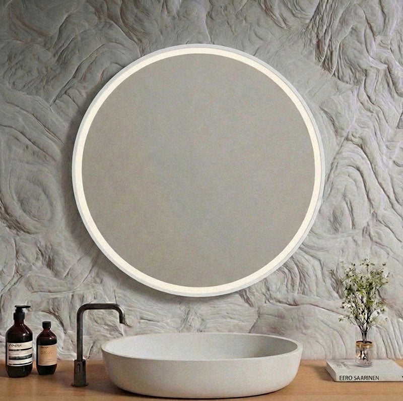 Barn Full Lux Round LED Mirror with frame