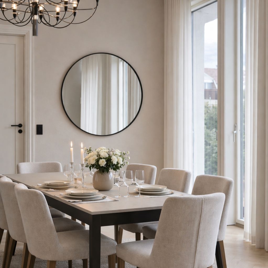 Lato Round wall mirror with frame