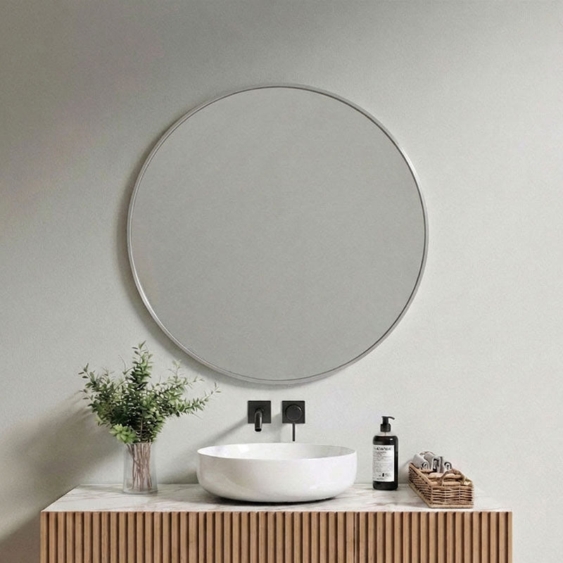Barn Round wall mirror with frame