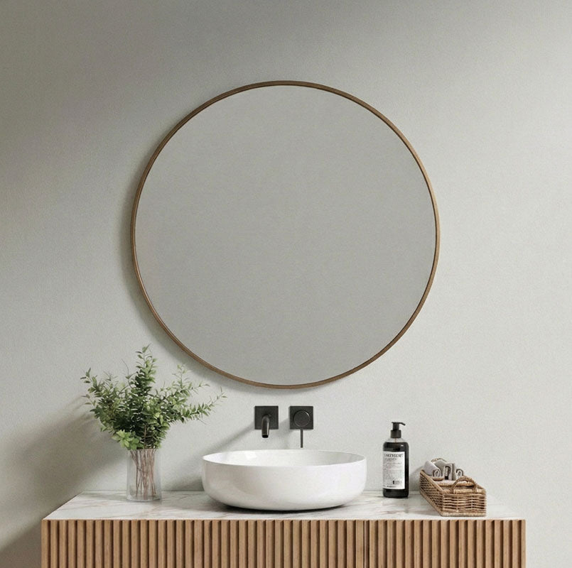 Barn Round wall mirror with frame