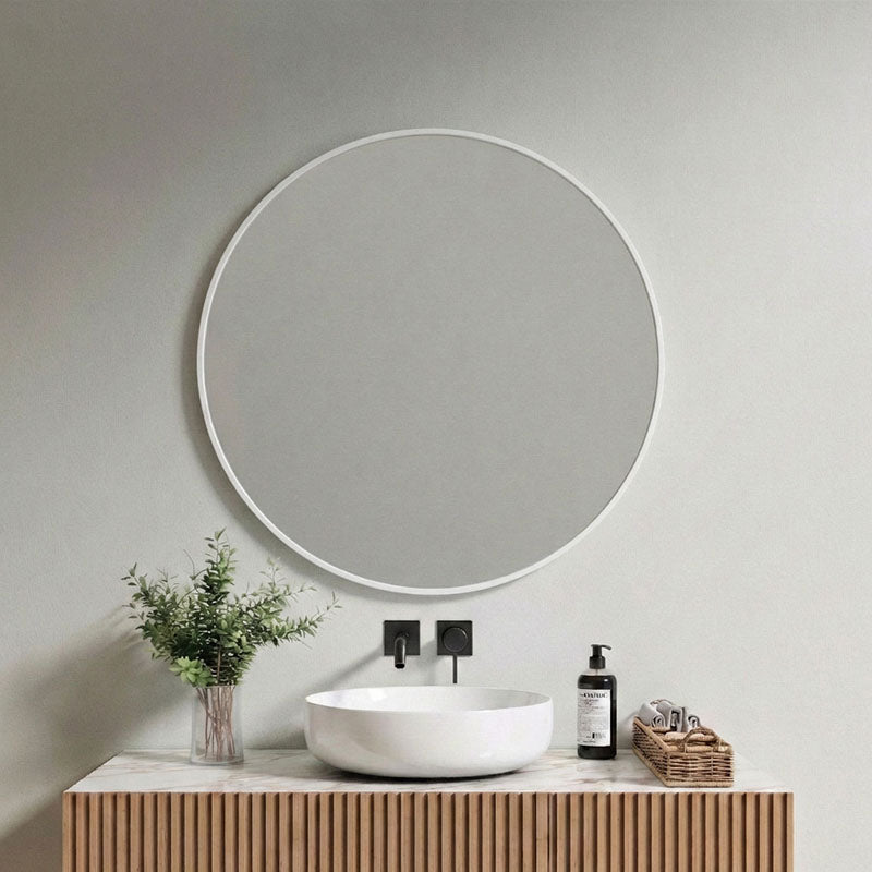 Barn Round wall mirror with frame
