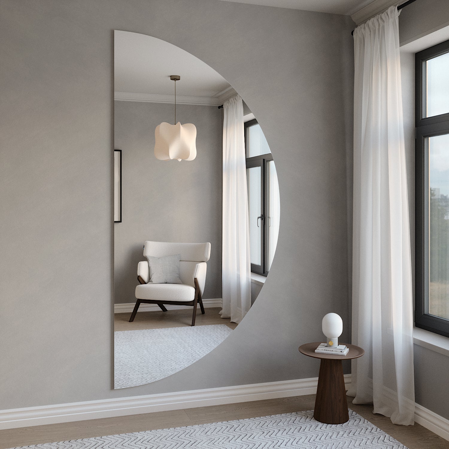 Extra-Large Half Moon Mirror (120x220cm)