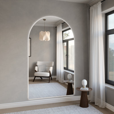 Kaari - Extra-Large Arch Mirror With LED-Lights (130x220 cm)