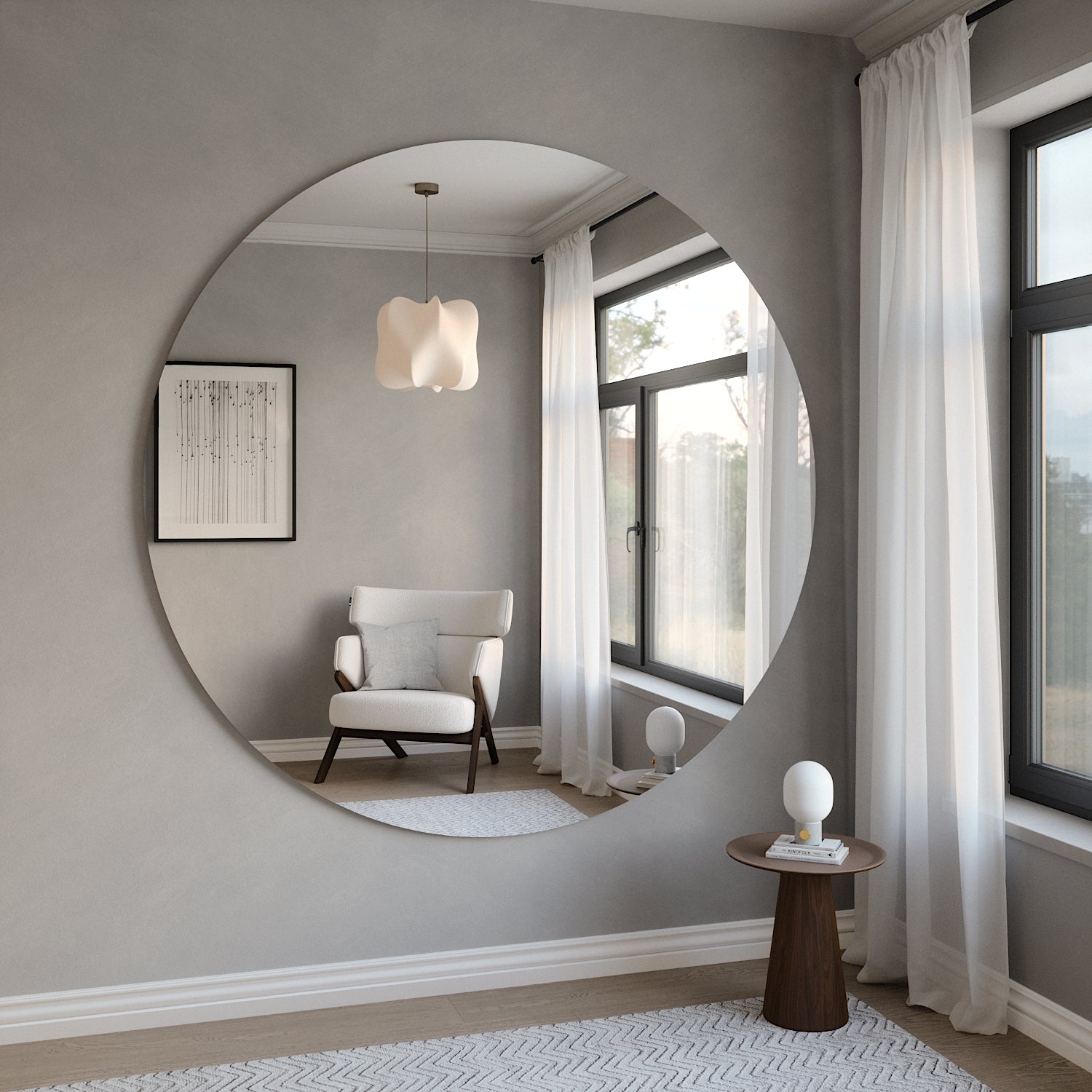 Extra-Large Round wall mirror (200cm)