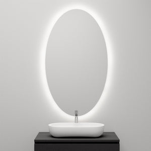 Oval Spegel med Belysning (50x110cm)